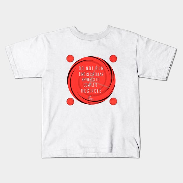 CLOCK CIRCULAR RED/W Kids T-Shirt by ACUANDYC